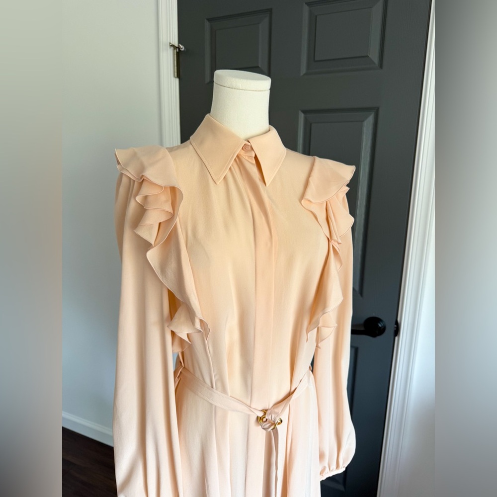 Chloe Crêpe De Chine Midi-Dress - Picture 4 of 10